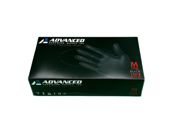 BLACK NITRILE GLOVES - MEDIUM (M)