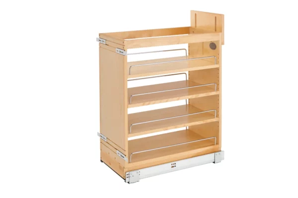 Rev-A-Shelf Wood Base Pull-Out Cabinet Organizer w.Blumotion Soft-Close Slides 11in Maple