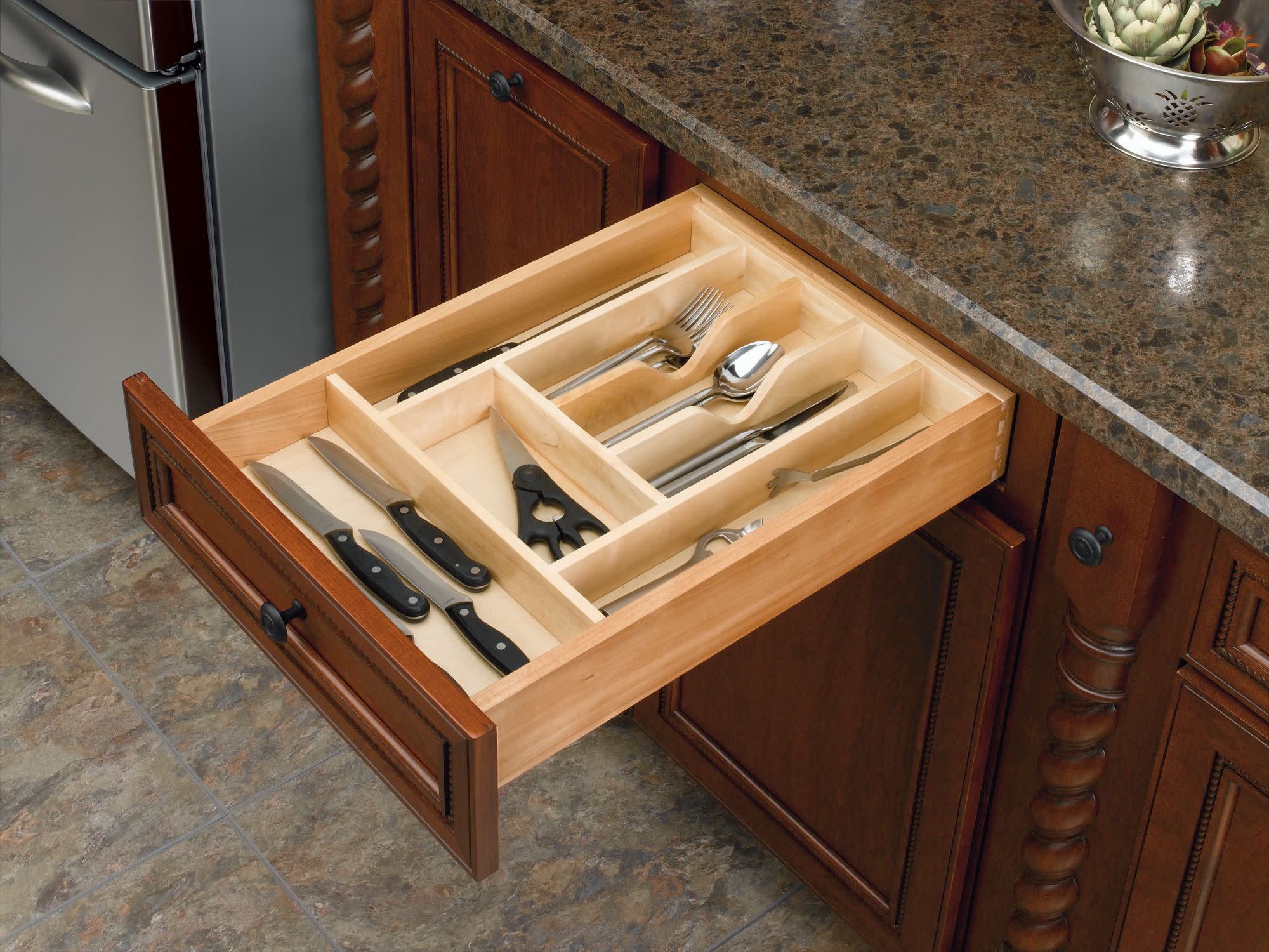 Rev-A-Shelf Small Cutlery Drawer Insert 2.375in Maple