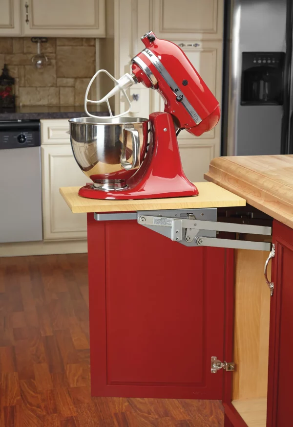 Rev-A-Shelf Heavy Duty Mixer Lift w.Soft-Close Arms Only Full Height Silver - Image 2