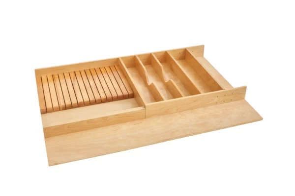 Rev-A-Shelf Combination Utensil-Cutlery-Knife Tray Insert 33in Natural Maple