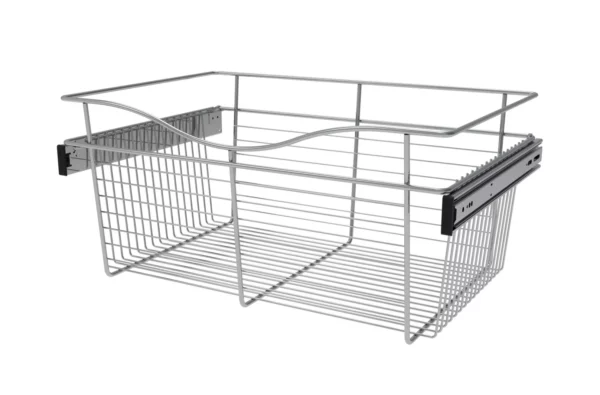 Rev-A-Shelf Wire Pullout Basket for 16in Closet 24x11in Chrome