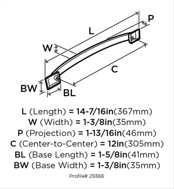 Amerock BP-29366-AS 12" PULL - Image 3