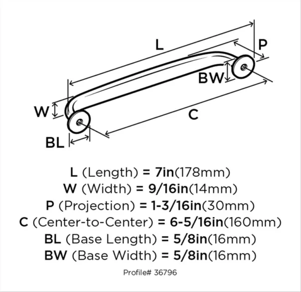 Amerock BP36796-CZ 160MM PULL - Image 3