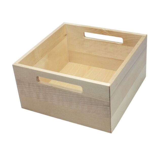Kessebohmer 8-3/8” StraightLine Square Wooden Box w/ Grip Holes Birch