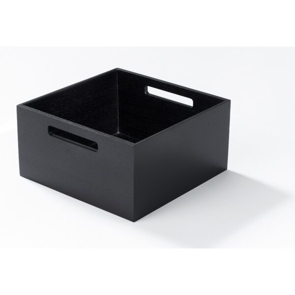 Kessebohmer 8-3/8” StraightLine Square Wooden Box w/ Grip Holes Black Ash