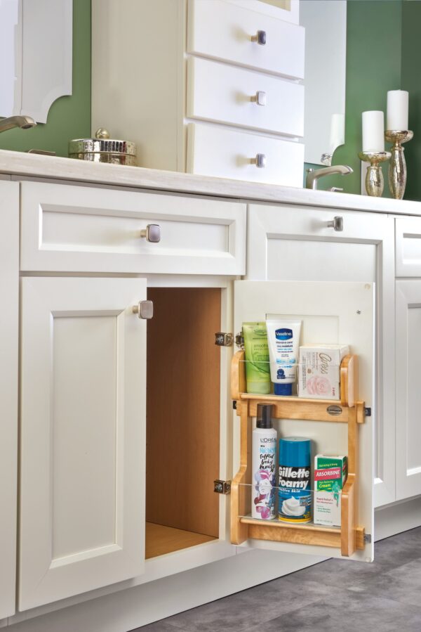 Natural Maple Door Mount Vanity Rack for 18" Vanity Base Cabinets - Image 2