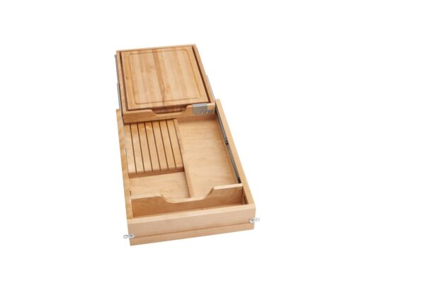 Natural Maple Knife/Cutting Board Drawer w/ BLUMOTION Soft-Close for 18" Face Frame Base
