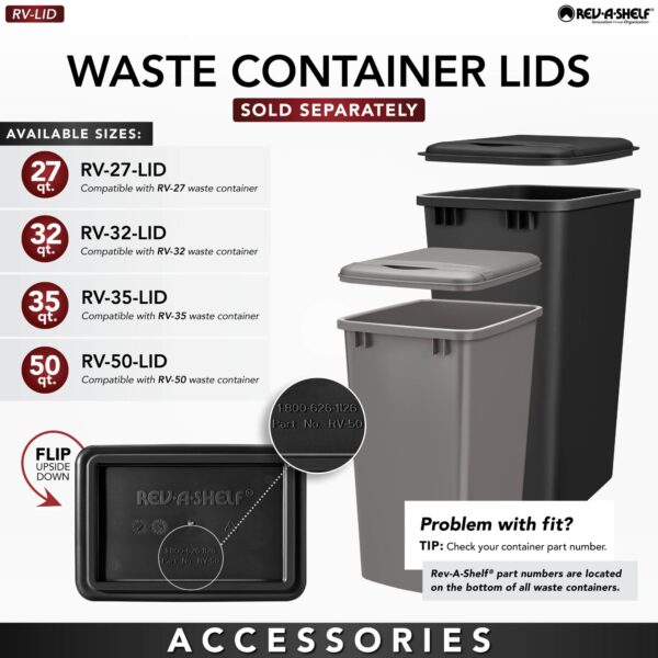 Walnut Bottom Mount Waste Pullout w/ Single Orion Gray 50 qt. Container and MOVENTO Soft-Close for 15" Full-Height Base - Image 2