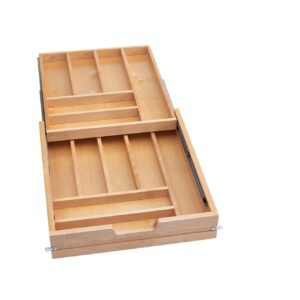 Natural Maple Tiered Cutlery Drawer w/ BLUMOTION Soft-Close for 21" Full-Access Base