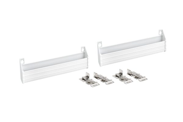 11 in. White Polymer Slim Series Tip-Out Sink Front Trays w/ Hinges