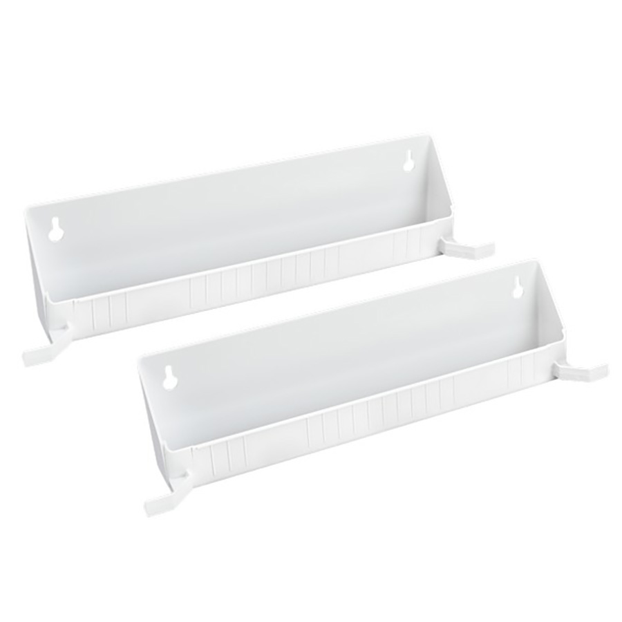 14" Polymer Sink Tip-Out Trays with Tab Stops White