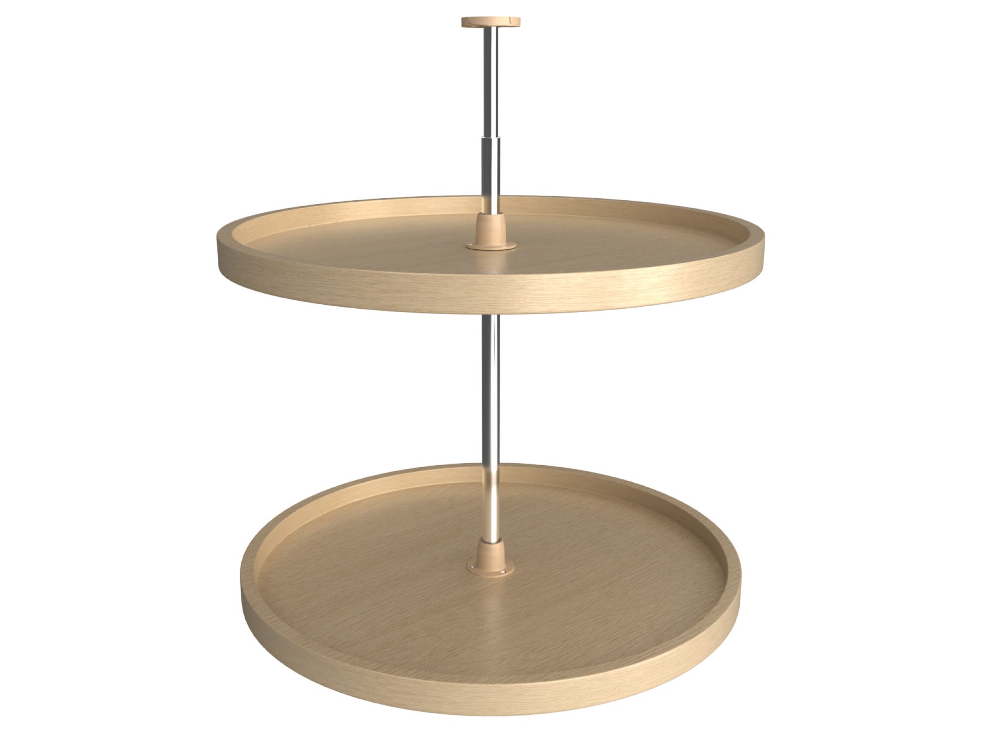 24" Banded Wood Full-Circle 2-Shelf Lazy Susan Set